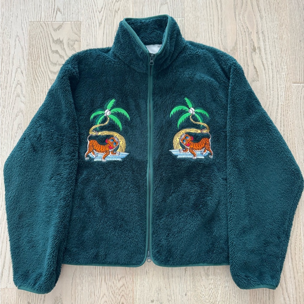 SUNDAE SCHOOL Green Fleece Tiger Zip Jacket